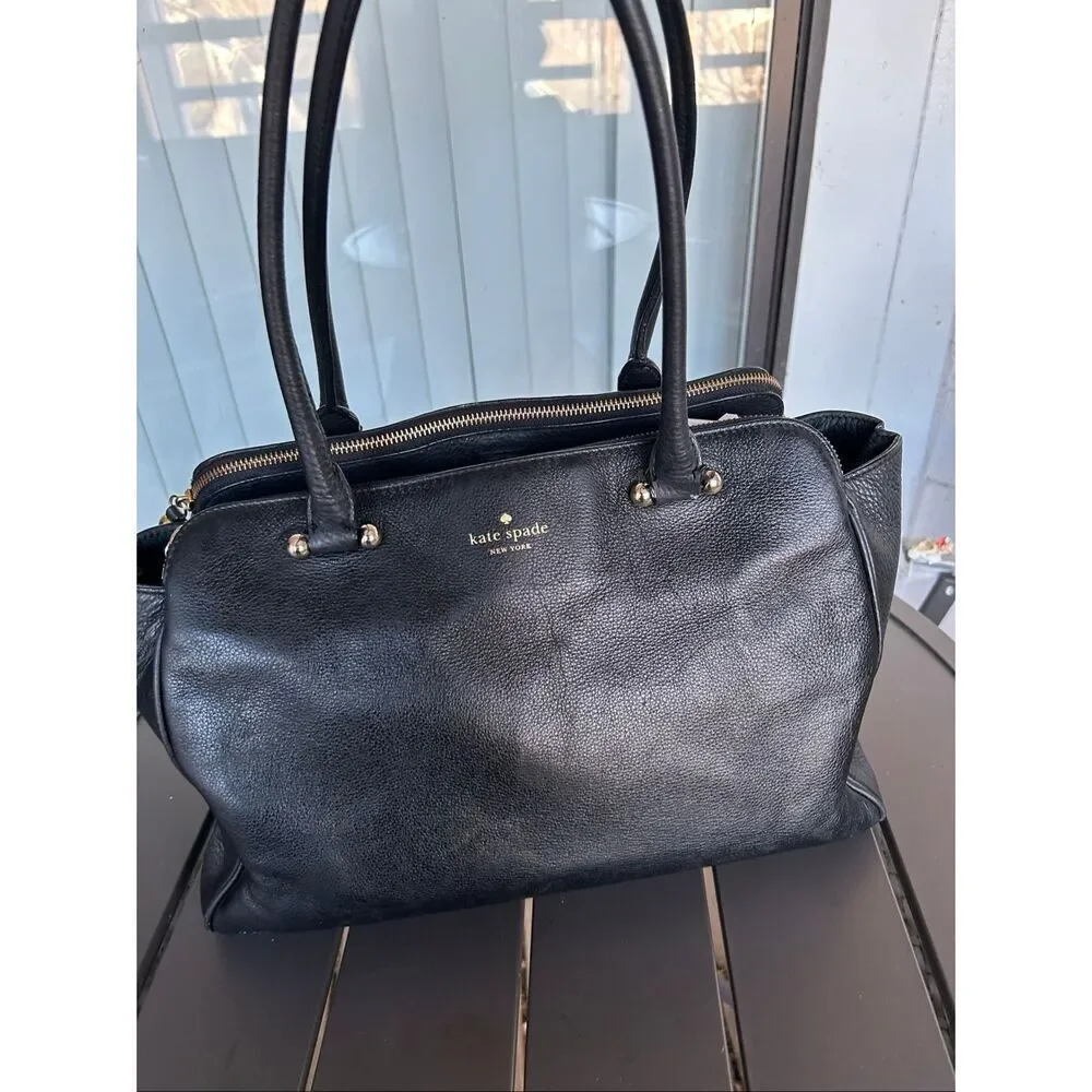 Kate Spade NY Textured Black Leather Satchel